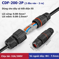 Cút nối dây điện chống nước 2 lõi , 3 lõi cho dây từ 0.5 - 2mm²