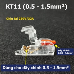 Cút nối dây điện nhanh không cần cắt dây KT22 KT24. Cút chia điện siêu nhanh chữ T