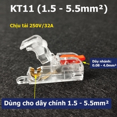 Cút nối dây điện nhanh không cần cắt dây KT22 KT24. Cút chia điện siêu nhanh chữ T