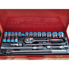 Bộ Đầu Tuýp Khẩu 24 chi tiết TOP Tiêu Chuẩn Đức Tthép CR-V hệ 1/2 In