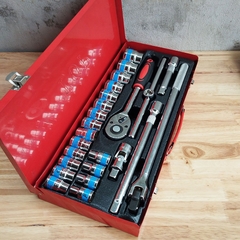Bộ Đầu Tuýp Khẩu 24 chi tiết TOP Tiêu Chuẩn Đức Tthép CR-V hệ 1/2 In