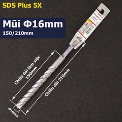 Mũi Khoan Bê Tông 4 Cạnh SDS Plus-5X BOSCH Chính Hãng