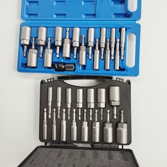 Bộ Đầu Khẩu Chụp Sâu Lòng Dài 80mm Chân Lục Giác Lắp Máy Khoan Bắn Vít 15 Chi Tiết