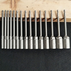 Bộ 15 Đầu Chụp Khẩu Bulong Dài 15cm Lắp Nhanh Cho Máy Bắn Vít -  Đầu Chụp Bu Lông Các Size từ 5.5mm - 19mm