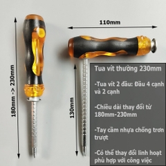 Các Loại Tua Vít Tự Động Đảo Chiều, Trợ Lực - Tô Vít 2 Đầu Từ tính Cán Bọc Cao Su