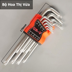 Bộ Lục Giác Hoa Thị Đa Năng 9 Chi Tiết - Lục giác Bi, Đầu Bông - Thép CR-V Siêu Cứng