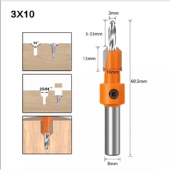 Mũi khoan doa âm vít gỗ 2 tầng - Thép HSS4341