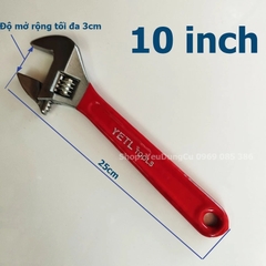 Mỏ lết tay cao su đỏ YETL Thép CRV các cỡ 8 10 12 inch