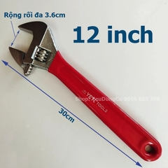 Mỏ lết tay cao su đỏ YETL Thép CRV các cỡ 8 10 12 inch