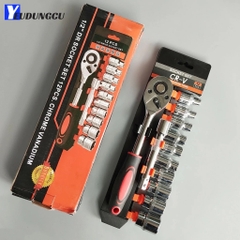 Bộ Khẩu SOCKET Gồm 12 Chi tiết từ 8 - 24mm Hệ 1/2 và 1/4