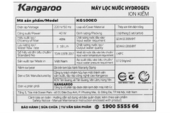 Máy lọc nước RO Hydrogen Kangaroo KG100EO 7 lõi