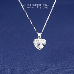 Dây chuyền bạc DCJ43 S925 Trái tim lấp lánh, quà tặng Valentine ý nghĩa, Chariot Jewelry