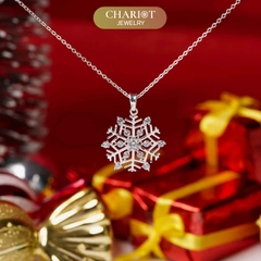 Dây chuyền bạc DCJ29 Bông tuyết lấp lánh s925 ChariotJewelry