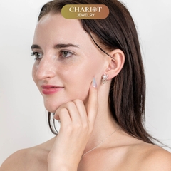 Khuyên tai bạc ECJ14 nữ 925 CHARIOT bông hoa nhỏ đơn giản dễ thương ChariotJewelry