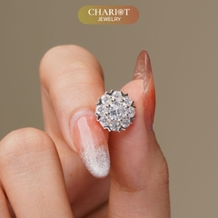 Khuyên tai bạc  ECJ15 bạc 925 đính đá siêu xinh ChariotJewelry