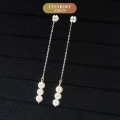 Khuyên tai bạc ECJ26 Giọt nước mắt Tiên cá s925 ChariotJewelry