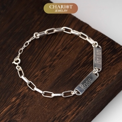 Lắc tay BCJ22 khắc tên  Chariot Jewelry