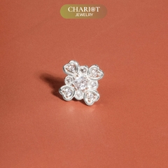 Khuyên tai bạc ECJ79 bông hoa tỏa sáng Chariot Jewelry