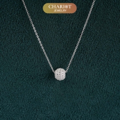 Dây chuyền bạc s925 DCJ203 đá tròn nhỏ, phong cách Hàn Quốc nhẹ nhàng, ChairotJewelry