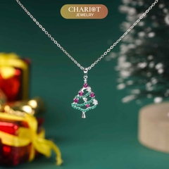 Dây chuyền bạc DCJ33 Cây thông sắc màu S925 ChariotJewelry