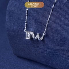 Dây chuyền DCJ72 Xoắn ốc cách điệu đính đá CZ lấp lánh bạc 925 ChariotJewelry