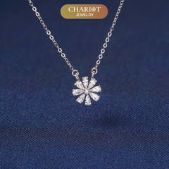 Dây chuyền DCJ69 hoa cúc đính đá CZ lấp lánh bạc 925 ChariotJewelry