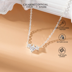 Dây chuyền bạc DCJ13 ba viên đá S925 ChariotJewelry
