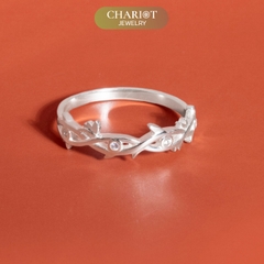 Nhẫn đôi bạc S925 nam nữ NCJ119 Harmony, nhẫn couple bạc, quà tặng 8-3 ý nghĩa dành tặng bạn gái, ChariotJewelry
