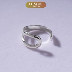 Nhẫn Bạc NCJ11 Xoắn Giọt Nước, Điều Chỉnh Độ Rộng Chariot Jewelry