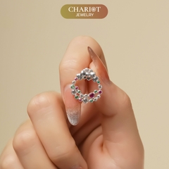 Khuyên tai bạc ECJ37 Vòng Giáng sinh s925 ChariotJewelry