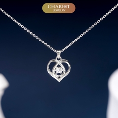 Dây chuyền bạc DCJ46 S925 trái tim đính đá, quà tặng 8-3 ý nghĩa, Chariot Jewelry