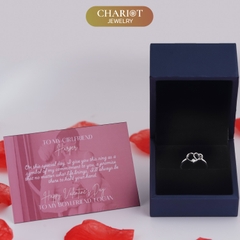 Nhẫn bạc NCJ56 Trái tim đáng yêu ChariotJewelry