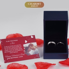 Nhẫn đôi bạc S925 nam nữ NCJ117 Stellar, nhẫn couple bạc, quà tặng Valentine ý nghĩa dành tặng bạn gái, ChariotJewelry