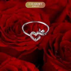 Nhẫn bạc NCJ55 S925 Minimalist Tiny Heart, quà tặng 8-3 ý nghĩa dành cho bạn gái, Chariot Jewelry