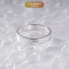 Nhẫn unisex CHARIOT basic tròn trơn bạc cao cấp 925 Chariot Jewelry NCJ31