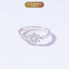 Nhẫn bạc NCJ50 Hoa Tuyết ChariotJewelry