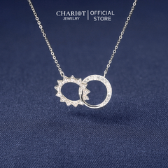 Dây chuyền bạc DCJ61 mặt trăng ôm mặt trời s925 ChariotJewelry