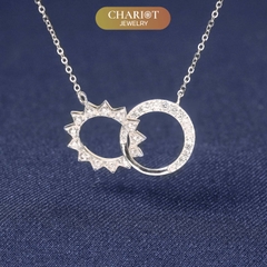 Dây chuyền bạc DCJ61 mặt trăng ôm mặt trời s925 ChariotJewelry