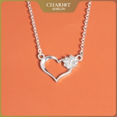 Dây chuyền S925 DCJ137 Heart and Clover Leaf, quà tặng 8-3 ý nghĩa, ChariotJewelry