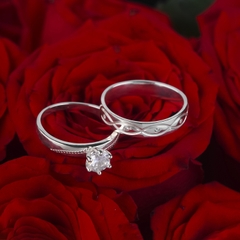 Nhẫn đôi bạc S925 nam nữ NCJ116 Destiny's Promise, nhẫn couple bạc, quà tặng 8-3 ý nghĩa dành tặng bạn gái, ChariotJewelry