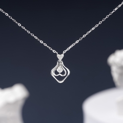Dây chuyền bạc DCJ11 S925 Upside Down Heart, quà tặng 8-3 ý nghĩa, Chariot Jewelry