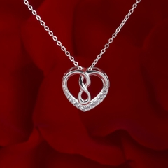 Dây chuyền bạc DCJ17 925 Infinity Knot Heart, quà tặng Valentine ý nghĩa, Chariot Jewelry