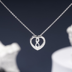 Dây chuyền bạc DCJ17 925 Infinity Knot Heart, quà tặng Valentine ý nghĩa, Chariot Jewelry