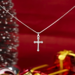 Dây chuyền DJ197 S925 Cây thánh giá đính đá thanh lịch, quà tặng Valentine ý nghĩa, Chariot Jewelry