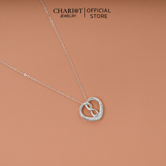 Dây chuyền bạc DCJ17 925 Infinity Knot Heart, quà tặng Valentine ý nghĩa, Chariot Jewelry