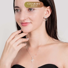 Dây chuyền DCJ88 chữ thập đính đá CZ bạc 925 ChariotJewelry