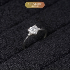 Nhẫn bạc S925 NCJ48 đính đá trái tim, quà tặng 8-3 ý nghĩa dành cho bạn gái, Chariot Jewelry