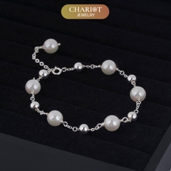 Lắc tay BCJ11 ngọc trai mix hạt tròn bạc năng động Chariot Jewelry