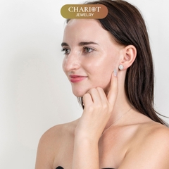 Khuyên tai bạc  ECJ15 bạc 925 đính đá siêu xinh ChariotJewelry