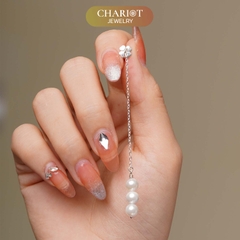 Khuyên tai bạc ECJ26 Giọt nước mắt Tiên cá s925 ChariotJewelry